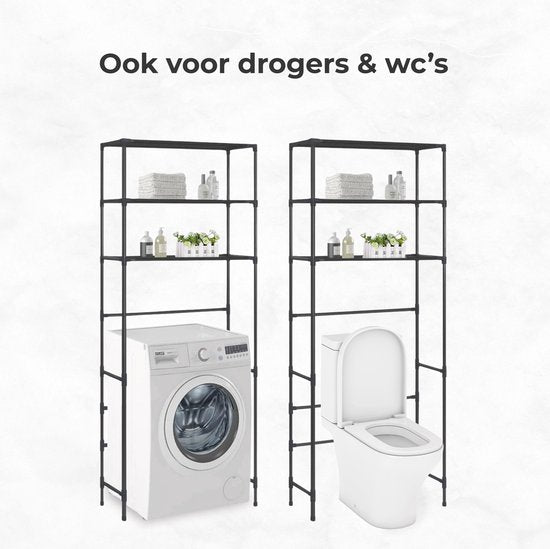 Luft - Conversion lave-linge et sèche-linge - 3 étagères - Etagère de rangement - Placard - Lave-linge et sèche-linge - Convient également pour WC - Placard