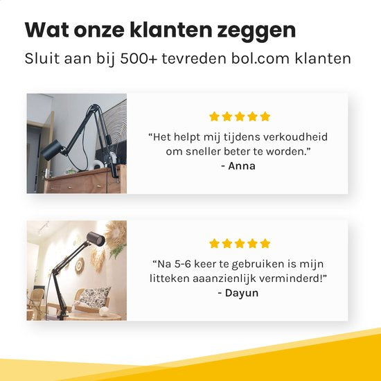 Bolusso Lampe infrarouge industrielle pour les douleurs musculaires et articulaires - Lampe de thérapie par la chaleur et la lumière - Thérapie infrarouge 36W