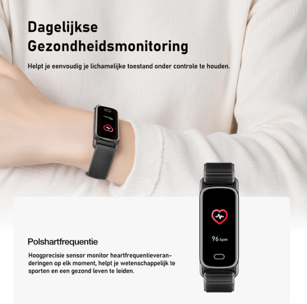 Montre connectée Fittek GTL1 - Noire - Suivi de la santé 24 h/24, 7 j/7 - Autonomie de 7 jours