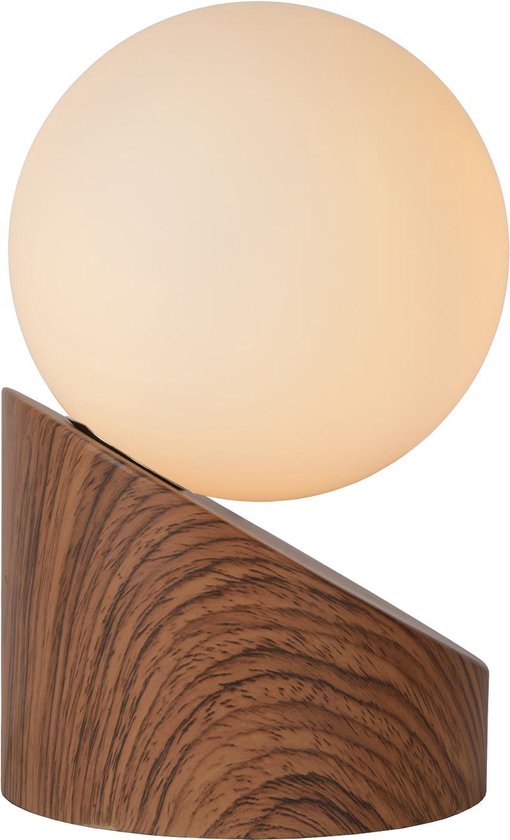 Lucide LEN - Lampe de table - Ø 10 cm - 1xG9 - Aspect bois foncé - Japandi
