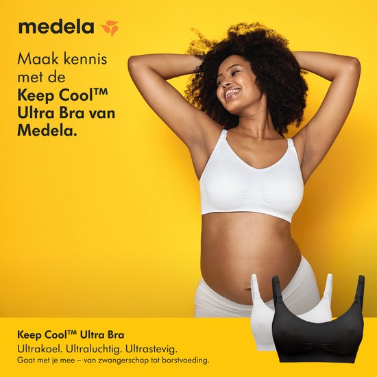 Soutien-gorge Medela Keep Cool Ultra - Soutien-gorge d'allaitement sans coutures - Soutien-gorge de grossesse avec 6 zones respirantes - Tissu Soft Touch – Confortable et offrant un bon maintien - Noir - Taille M