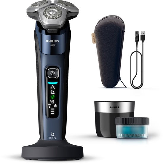 Philips Shaver i9000 Rasoir électrique pour hommes - avec sabot de nettoyage rapide - bleu - X9003/30