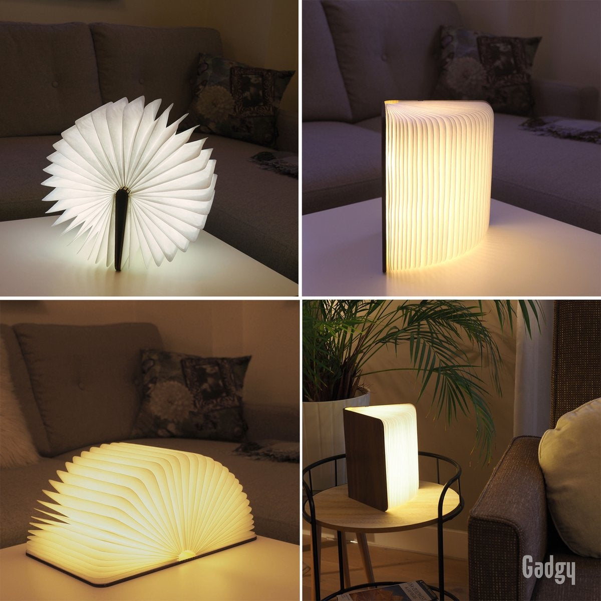 Gadgy Book Lamp - Lampe de table pour chambre à coucher - Eclairage d'ambiance intérieur - Taille : 21.5 x 17cm - Rechargeable