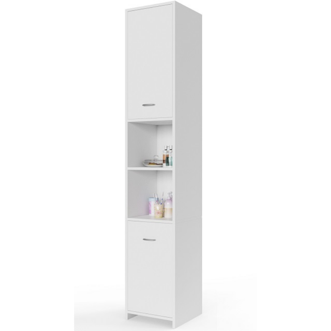Armoire de salle de bains - Casaria - avec étagères réglables - 185 x 30 x 30 cm - Blanc