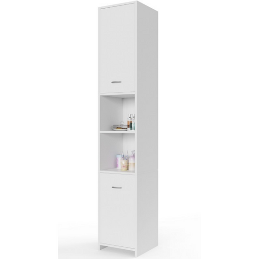 Armoire de salle de bains - Casaria - avec étagères réglables - 185 x 30 x 30 cm - Blanc