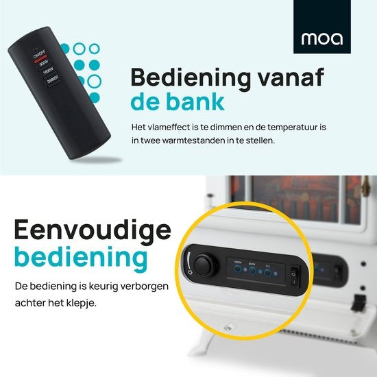 MOA Cheminée électrique - Atmosphere Fireplace Classic - Chauffage - Poêle - Freestanding - White - ES180W