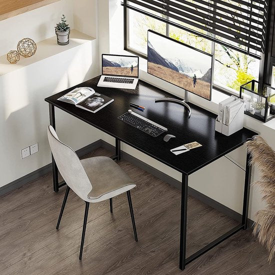 Bayt Desk - Bureau noir - Bureau d'ordinateur - Table d'ordinateur - Table de bureau - 120 x 50 x 76 cm