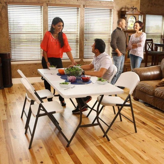 Lifetime - table de travail - table de buffet - 180 cm - pliable comme une valise - blanc