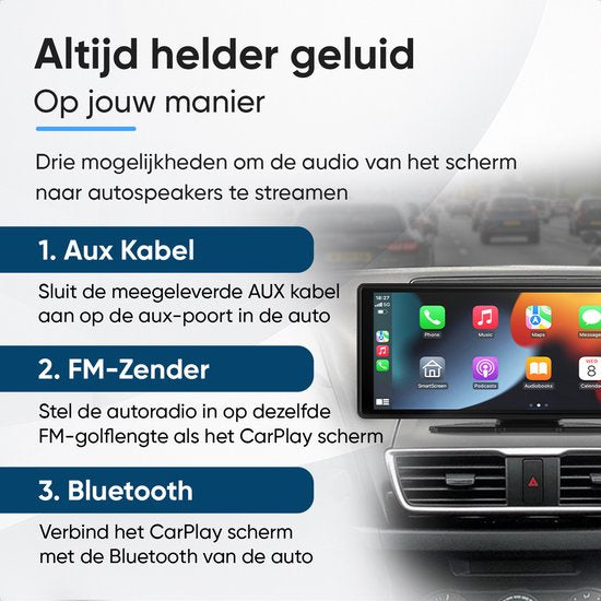 CarMe Écran CarPlay 10 pouces - Apple CarPlay et Android Auto (sans fil) - Écran tactile - Système de navigation automobile - Convient à Apple CarPlay et Android Auto - Écran Android Auto
