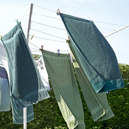 Vonia Dryer - Support de séchage - Séchoir avec ancrage au sol - Longueur de séchage 45 mètres - Blanc