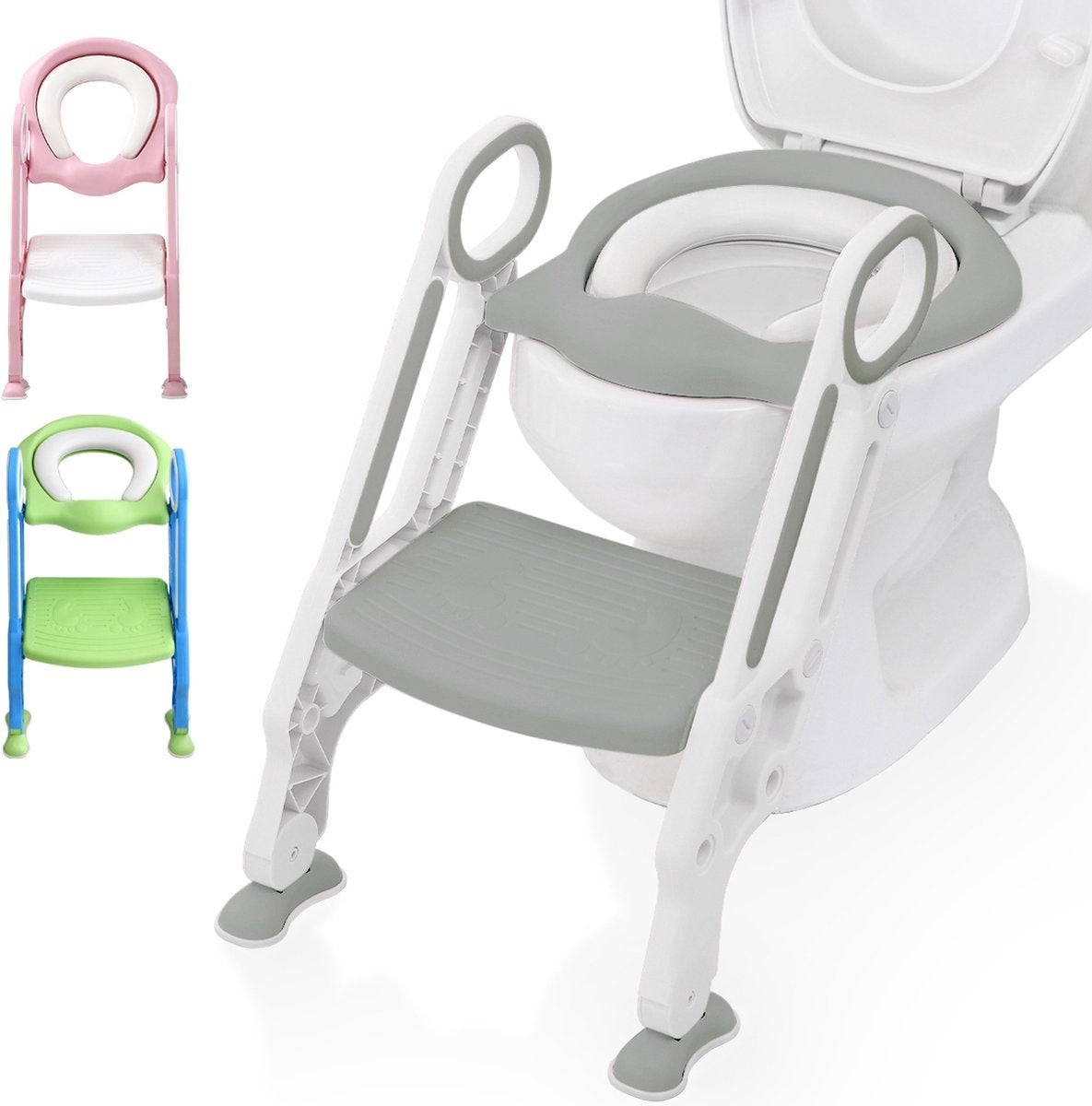 Réducteur de toilettes LifeGoods - Pot pour enfant - 2 à 7 ans - Gris/Blanc