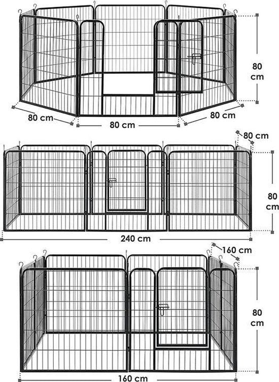 8-corner puppy run , dog kennel Ø 210 cm