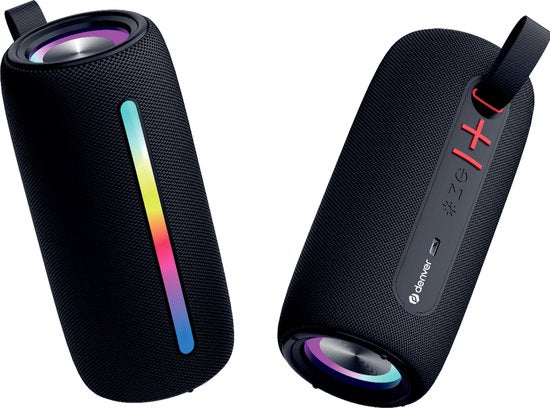 Denver Enceinte Bluetooth sans fil - Effets de lumière - Boîte à musique - AUX - TWS Pairing - BTL360 - Noir