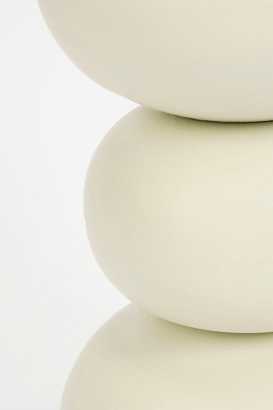Mica Decorations Table d'appoint Luna - H46 x Ø32 cm - Fer - Blanc cassé