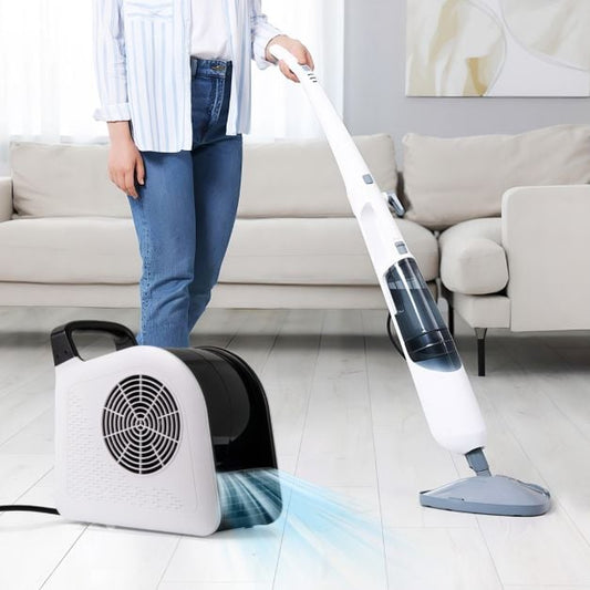 Ventilateur de sol Coast 130 W – 3 vitesses – orientable à 185° – 33 x 18 x 33 cm – noir et blanc