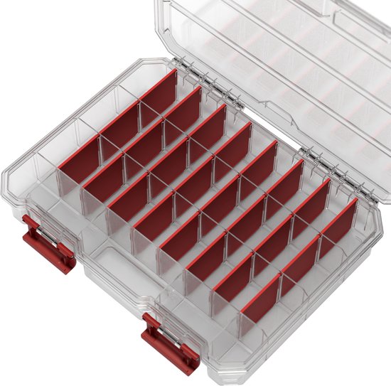 QBRICK SYSTEM Organizer Compact Set 1 B – 4 pièces – Boîtes de rangement avec compartiments - Transparentes