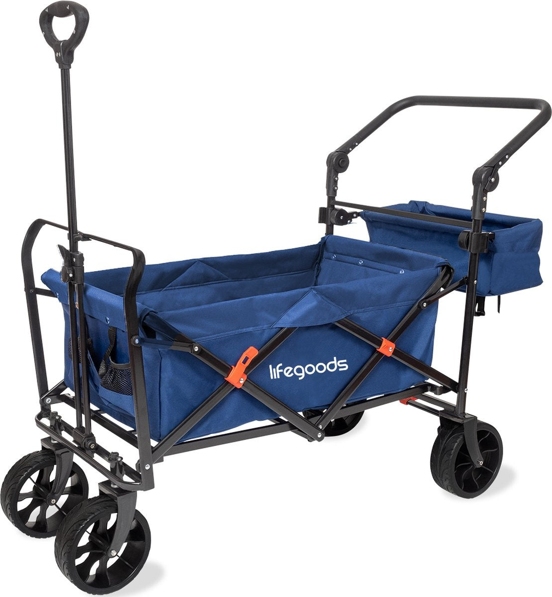 LifeGoods Wagon - Pliable - Jusqu'à 120KG - 90L - Polyester lavable - 120x80cm - Bleu