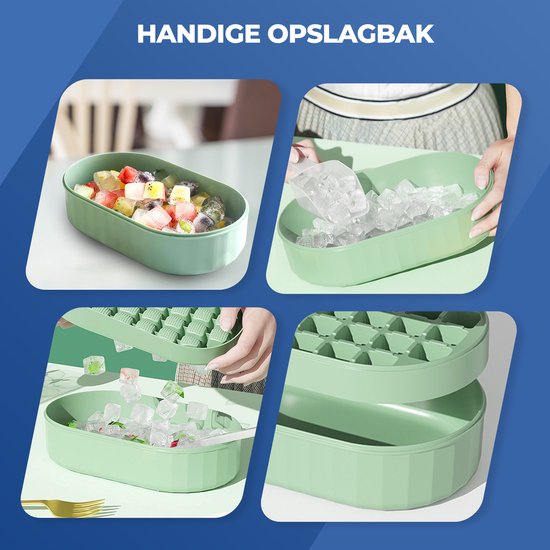 Bac à glaçons Roegaarden avec couvercle - Seau à glace - Machine à glaçons - Avec bac - Avec cuillère