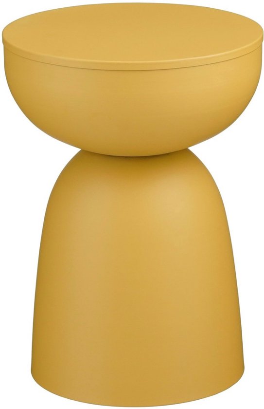Table d'appoint Mica Decorations Elliot - Table d'appoint ronde H45 x Ø32 cm - Petite table d'appoint pour le salon ou la chambre - Idéale comme table pour plantes - Fer avec revêtement par poudrage - Jaune ocre