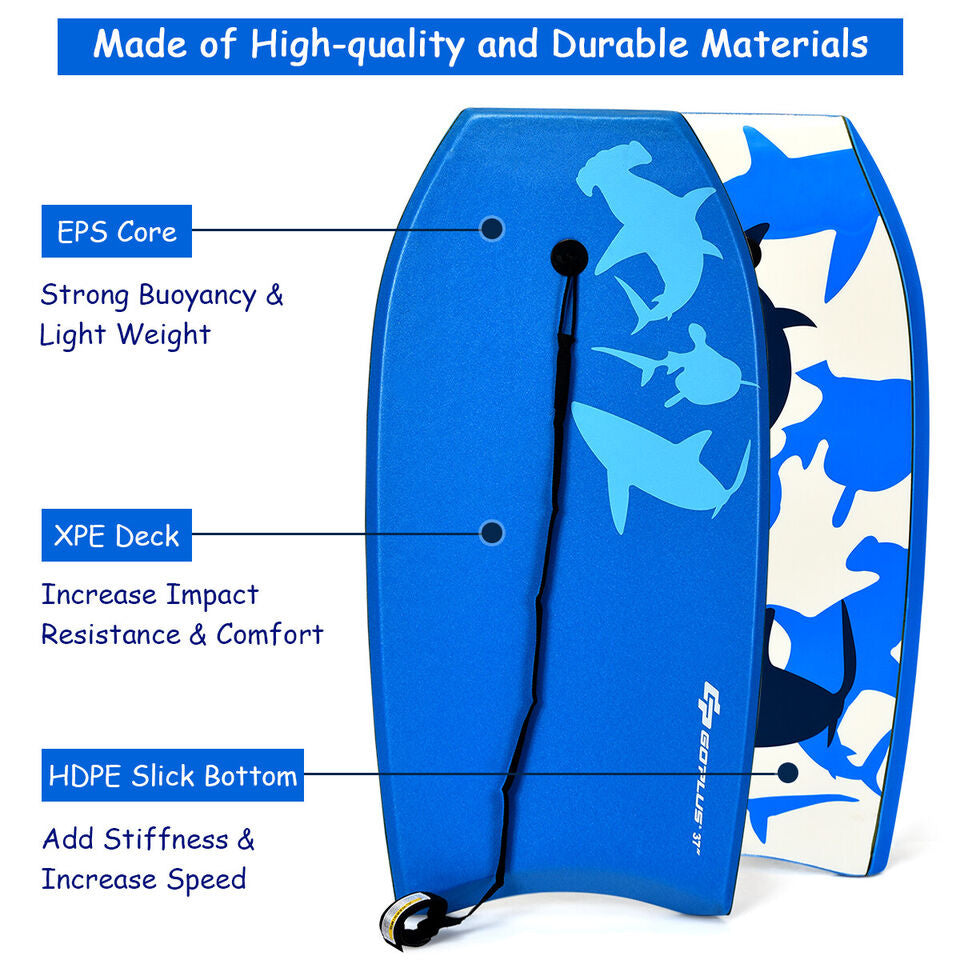 Coast Sup Board bodyboard planche de natation planche de surf 94 x 47 x 5.5 cm bleu