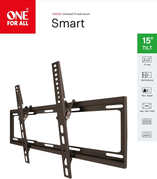 Support mural universel pour téléviseur - inclinable WM2421 - 32 à 65 pouces - à seulement 25 mm du mur - max. 80 kg - VESA 400x400
