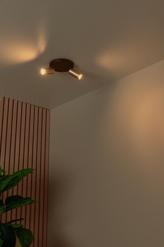 Lucide RITMO - Spot de plafond (lampe de plafond) - Ø 15 cm - 2xGU10 (MR11) - Or mat / Laiton