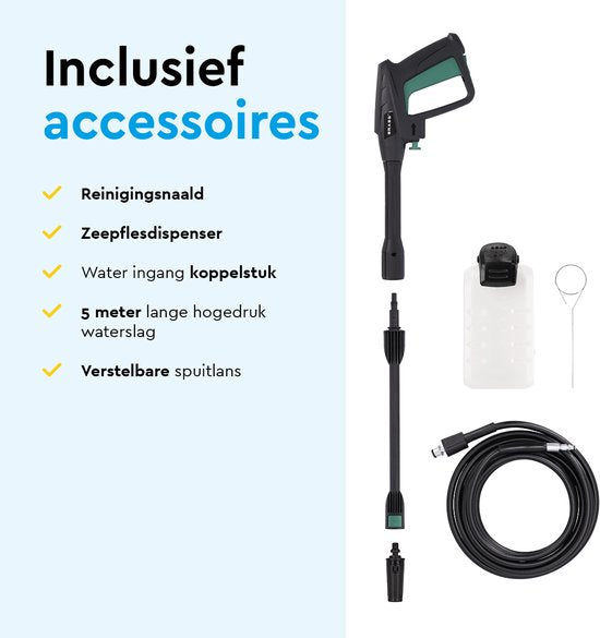 BRASQ HPW 105 - Nettoyeur de terrasse - Nettoyeur haute pression - 1400W - 105 bar - 426 L/H - Kit complet