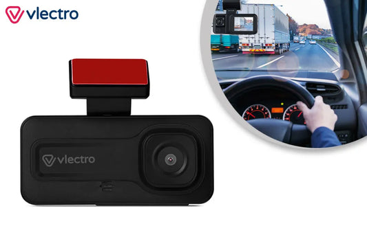 Vlectro Dashcam - Caméra avant/arrière/intérieure - 1080p - Détection de mouvement - Compacte