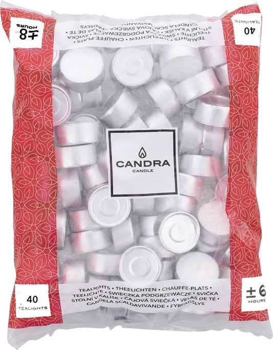 Bougies Candra - 40 pièces - 8 heures de combustion - bougies chauffe-plat - bougies chauffe-plat 8 heures