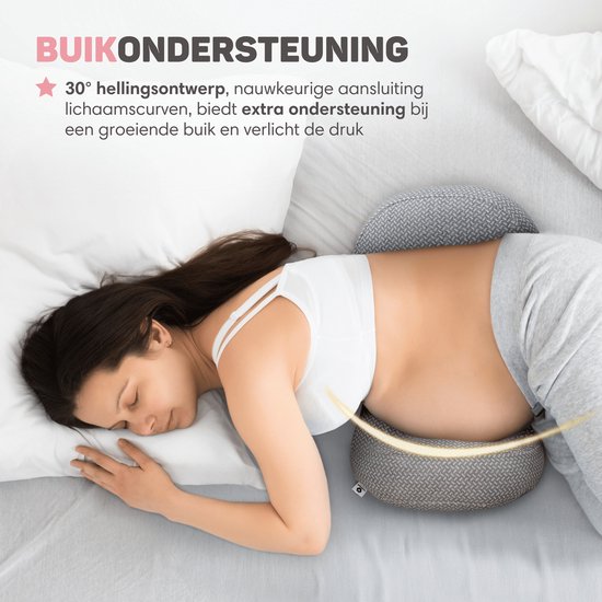 Vulpes Goods® BabyCare - Oreiller de grossesse - Oreiller pour le sommeil latéral - 3 en 1 - réglable - Oreiller pour le corps / Oreiller pour le corps / Oreiller d'allaitement - Design unique en forme de W