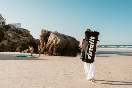 Planche de SUP gonflable VirtuFit Ocean 275 cm - Poids max. 150 kg - Kit complet - Pompe, pagaie, sac de transport, accessoires et support GoPro inclus - Planche de Stand Up Paddle - Noir