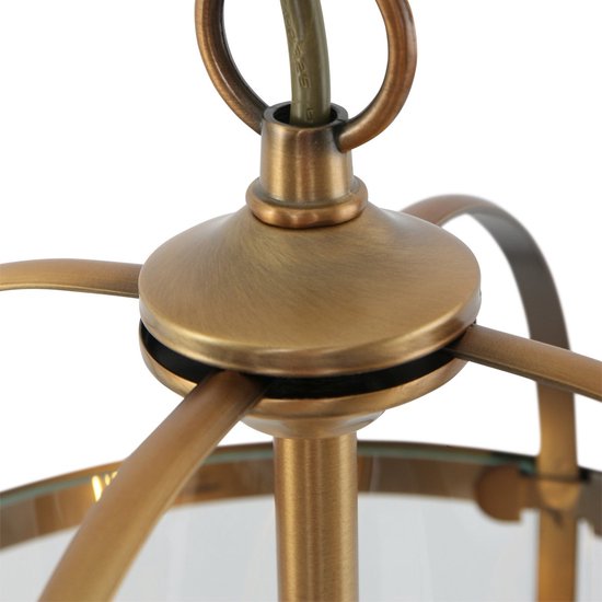 Suspension Pimpernel 5971BR bronze Ø 23 cm, lanterne classique de Steinhauer, hauteur réglable, verre et métal, pour usage intérieur