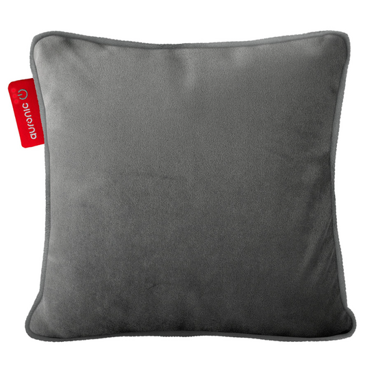 AURONIC - Oreiller chauffant en tricot - 45x60 cm - Gris - Rechargeable et sans fil - Infrarouge - Oreiller chauffant extra large