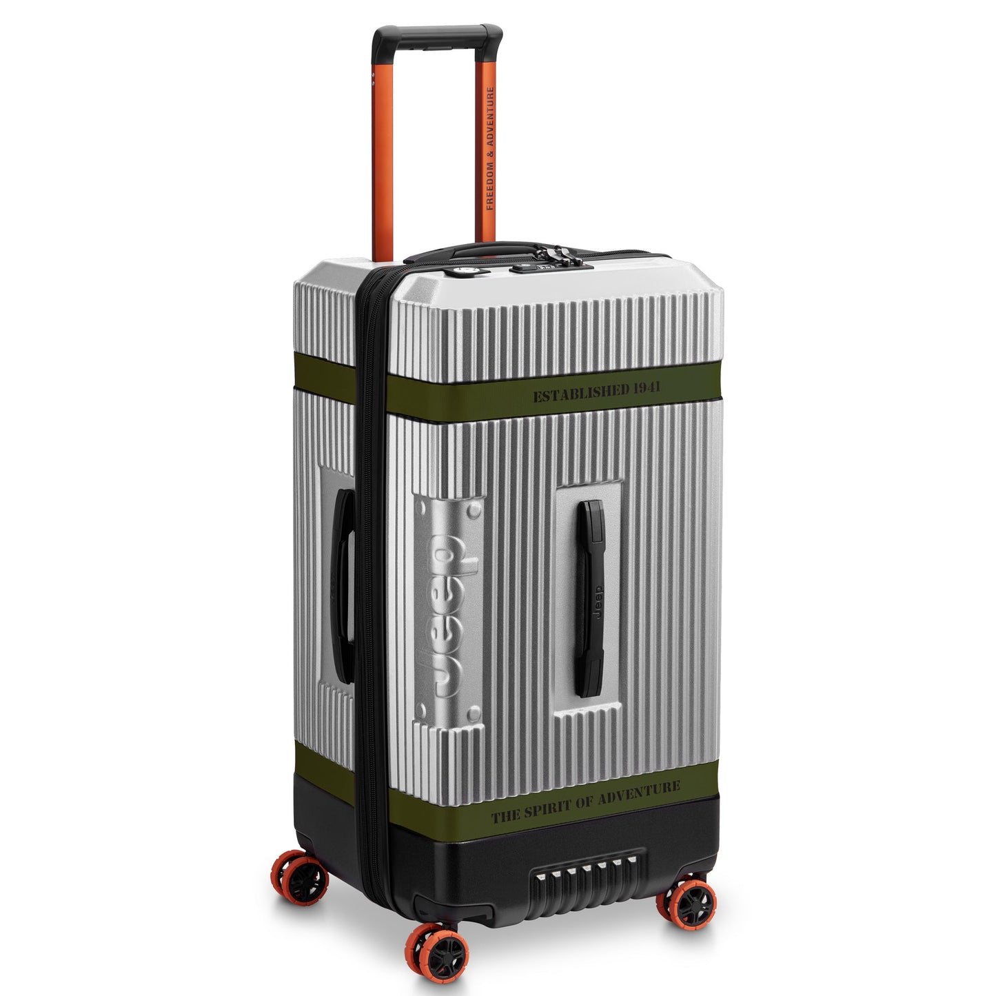 Valise à roulettes Delsey Jeep Soute XL 80 cm – Extensible – Argent