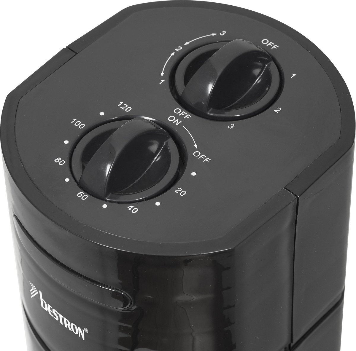 Bestron Torenventilator, Ventilator met 3 snelheidsstanden & 75° graden draaifunctie, incl. Timer, hoogte: 78 cm, 35W, AFT760Z, kleur: zwart