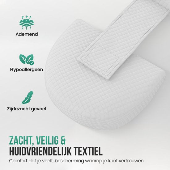 Avalo Oreiller de grossesse W-Shape - Mousse à mémoire de forme - Oreiller de sommeil latéral adultes - Cale réglable - Soutien de l'abdomen, du dos et des jambes - Oreiller d'allaitement - Oreiller de corps - Housse lavable