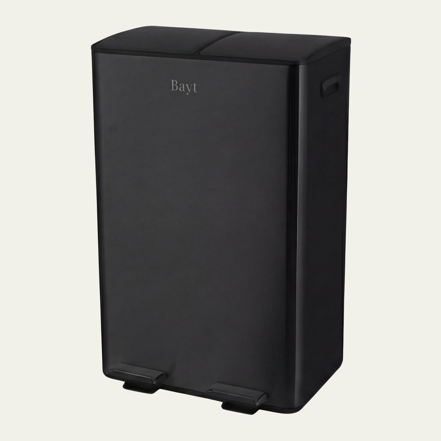 Poubelle à pédale Bayt 60 litres - Tri sélectif 2 x 30 L - 46 x 36 x 71 cm - Noir