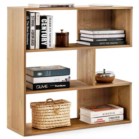 Bibliothèque Coast - 3 compartiments - Arrière ouvert - Anti-basculement - 84 x 30 x 84 cm - Naturel
