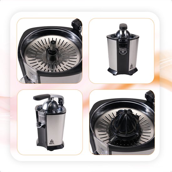 MATTI® - Presse-agrumes électrique - Presse-agrumes - Presse-citron - Presse-orange - 160 W, acier inoxydable, levier de pression - 18 000 tr/min