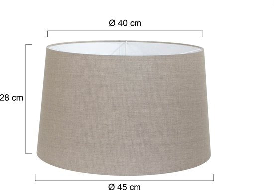 Steinhauer - Abat-jour K1001R - Ø45 cm - Gris lin - Forme cylindrique - Raccord E27 - Design intemporel - Convient aux lampadaires et aux suspensions