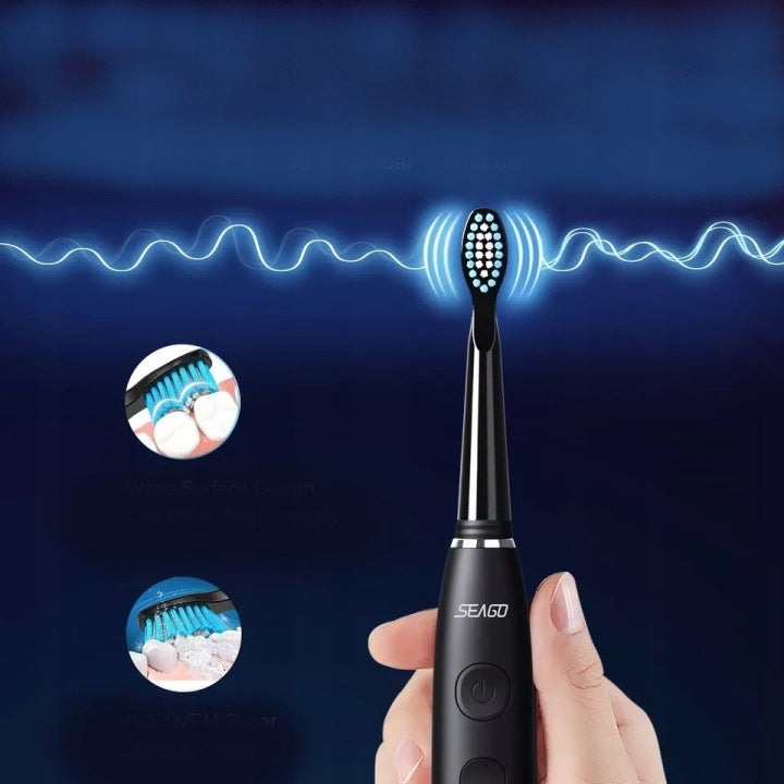 Étui Seago SG-575 noir - Pour brosse à dents sonique - Avec un compartiment pouvant accueillir 5 embouts