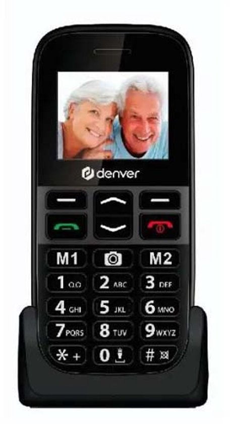 Denver Seniors Mobile Phone 4G - Grandes touches - Touche SOS - Grandir sans smartphone - Station de recharge - GSM - Full NL et FR - BAS18600L