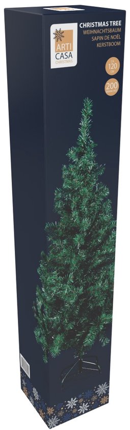 Arti Casa Sapin de Noël artificiel 120 cm - Sapin de Noël avec support - Sapin de Noël en plastique - Décoration de Noël d'intérieur - Vert