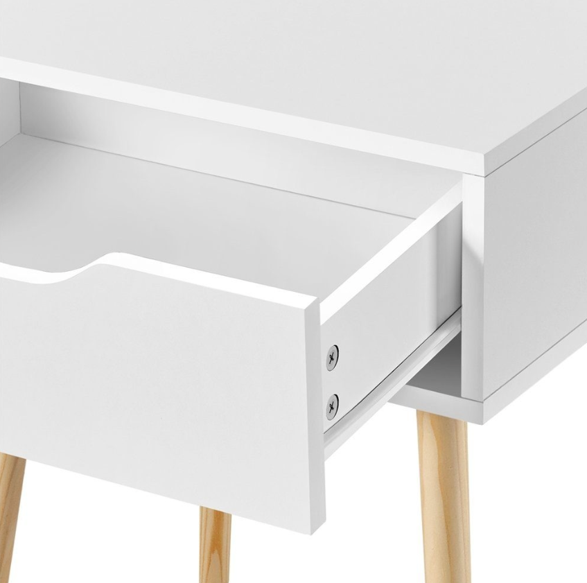 Yaheetech Lot de 2 tables de chevet avec tiroir - Blanc - 48,5 x 40 x 58 cm