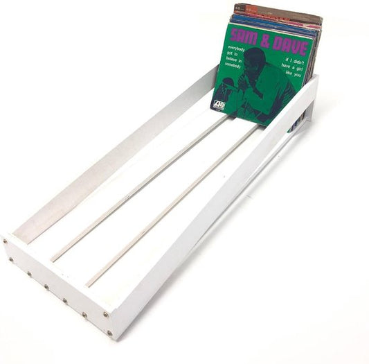 Caisse de rangement en bois pour disques vinyles LP - 75 à 100 pièces - blanc