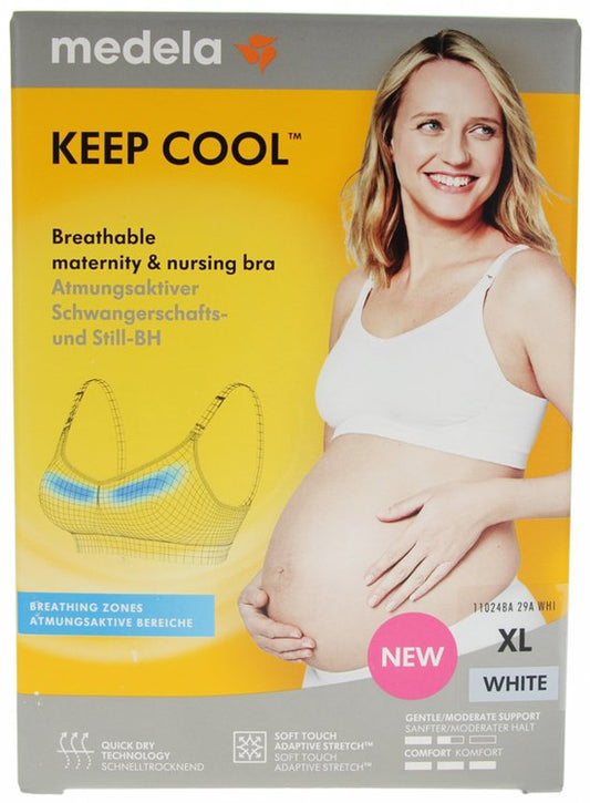 Soutien-gorge de grossesse et d'allaitement Medela Keep Cool, blanc, taille XL