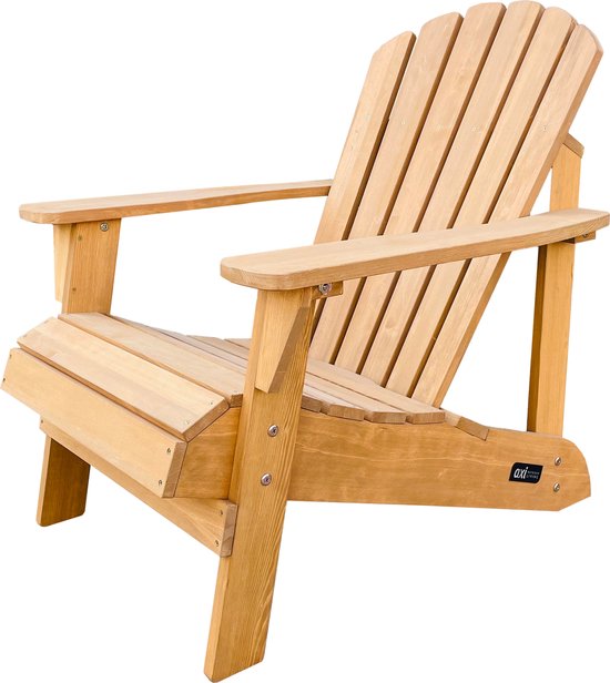 Chaise AXI Carmen Adirondack marron – Fauteuil de détente en bois avec accoudoirs – Dossier haut – 90,5 x 78,4 x 93 cm