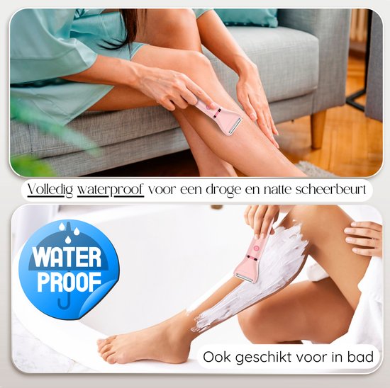 Rasoir féminin 2 en 1 + 2 têtes de rasage supplémentaires - Visage - Aisselles - Jambes - Maillot - Rasoir Femme - Epilateur électrique - Epilateur Femme - Tondeuse Femme - Zone intime Poils pubiens - Rasoir Féminin Bikini