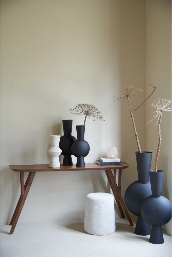 Vase Kavandu de Light & Living - Noir - 37,5 x 22 x 81 cm - Métal - Moderne - Vase à fleurs - Décoration d'intérieur - Vase décoratif pour le salon ou la chambre à coucher