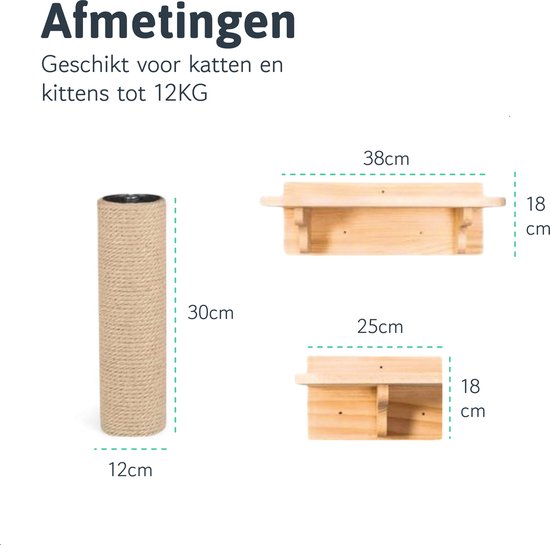 LBB Mur d'escalade pour chat - Convient à tous les chats - Griffoir inclus - Mur - Aussi pour les grands chats - Mur - Etagère - Meuble - Jouets pour chats - intelligence - Jouets